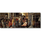 Picture-Tiles.com - Sandro Botticelli Religious Painting Ceramic Tile Mural #87, 96"x36" - Mural Title: Adoration Of The Magi