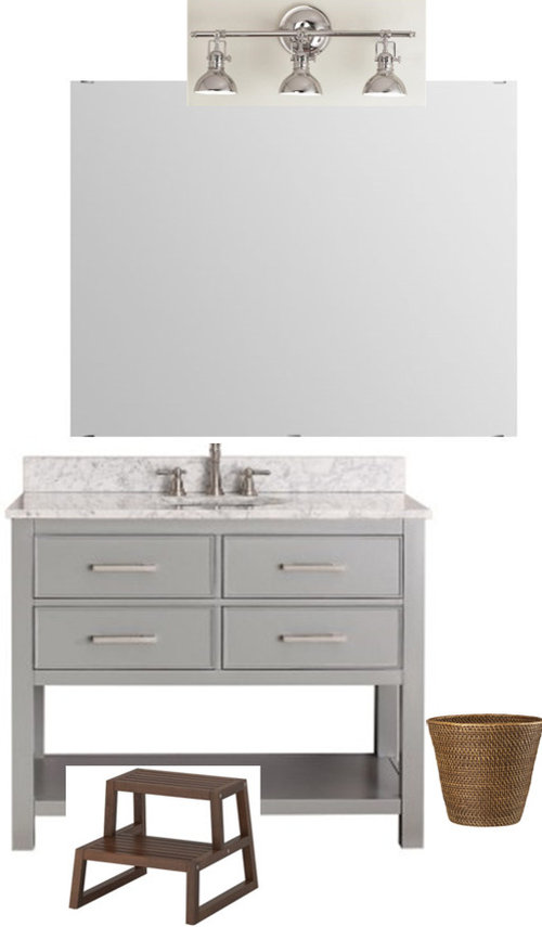 Off center vanity