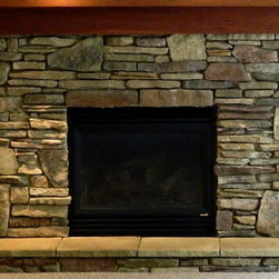 Fieldstone Dark Mosaic & Ledge Chimney - Siding And Stone Veneer