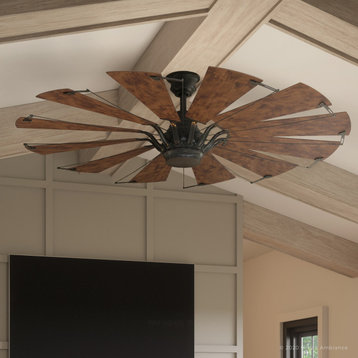 Luxury Traditional Ceiling Fan, Bronze, UHP9020, Saybrook Collection