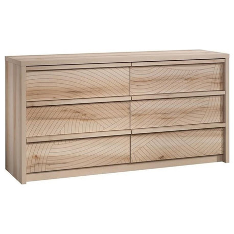 Sauder Harvey Park Mid-century Engineered Wood Dresser in Pacific Maple