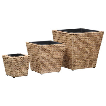 vidaXL Planter Flower Boxes with Removable Inner Plant Boxes 3Pcs Water Hyacinth