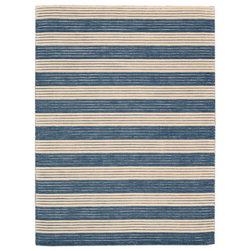 Barclay Butera Lifestyle Ripple Rip02 Striped Rug, Midnight Blue, 3'6"x5'6"