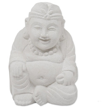 NOVICA Natural Buddha And Sandstone Sculpture