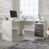 Pemberly Row Engineered Wood L-Shaped Desk in Pearl Oak and Misted Elm