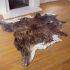 Dark Brindle and White Natural Cowhide  Select Brazilian