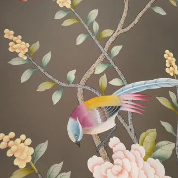 Oriental silk wallpaper in China-Details