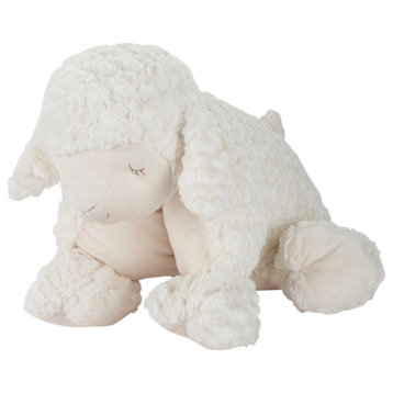 Nourison Home 18"x22" Plush Lines Foldable Lamb Stuffed Animal Ivory Pillows