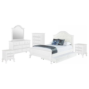 Picket House Furnishings Jenna 6 Piece Full Bedroom Set in White