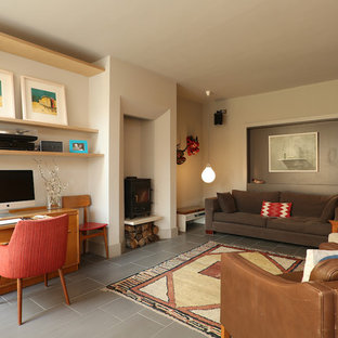 75 Beautiful Home Office Library With A Wood Stove Pictures Ideas August 2020 Houzz