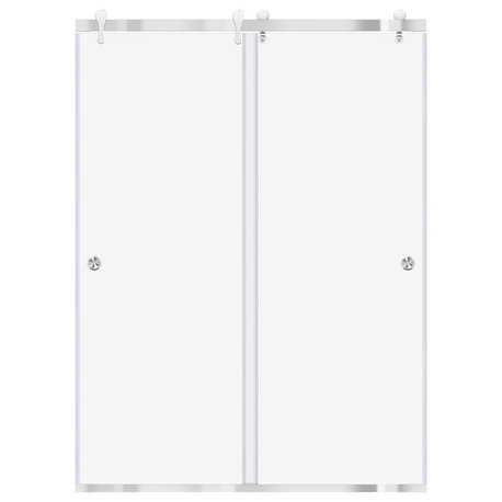 Bypass Sliding Modern Shower Doors, Chrome, 60"w"x76"h