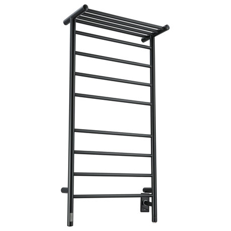 Ancona Piazzo OBT 8-Bar Towel Warmer, On-Board Timer, Matte Black