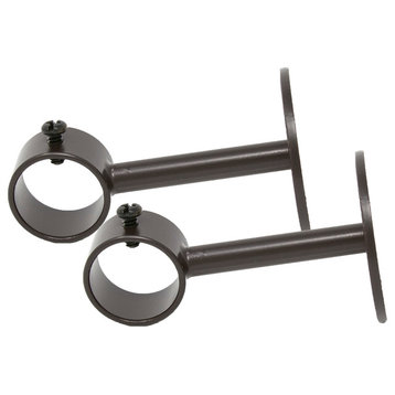 Ceiling/Wall Brackets for 1" or 7/8"  Rod, Bronze, Set of 2