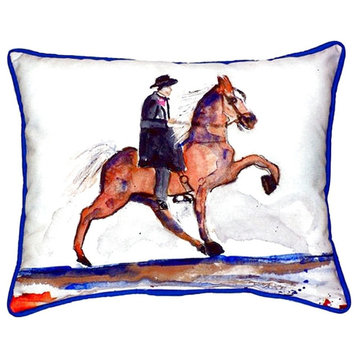 Brown Walking Horse Small Indoor/Outdoor Pillow 11x14 - Set of Two