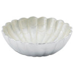 Julia Knight - Peony 8.5" Round Deep Bowl, Snow - Handcrafted and painted by artisans, these scalloped-edge bowls mix, match and stack to create a lush peony bouquet of remarkable colors. No matter what you��_re serving, this beautiful and blooming bowl is must-have for both special occasions and everyday dining.