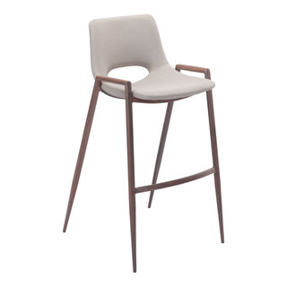 Desi Barstool (Set of 2) White & Walnut