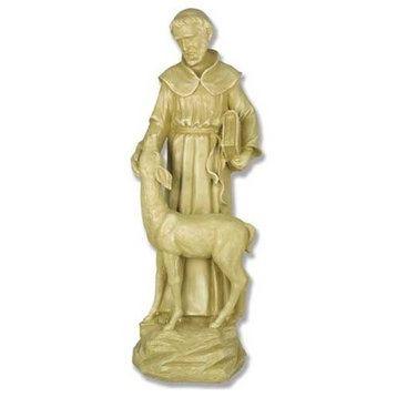 Saint Francis With Deer 20 Garden Animal Statue
