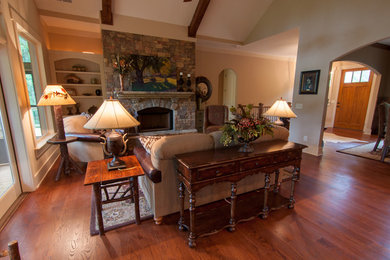 Living room - rustic living room idea in Atlanta