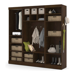 Pur by Bestar 86" Mudroom Kit in Chocolate - Closet Organizers