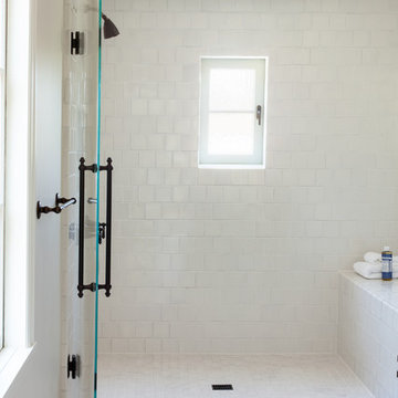 Square Tile Shower in Tusk.