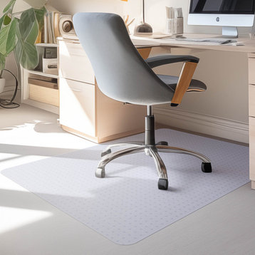 48x36" Rectangle PVC Floor Mat Studded Back 2.5mm for Pile Carpet Rolling Chair
