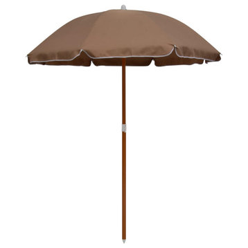 vidaXL Outdoor Umbrella Patio Sunshade Parasol for Garden Backyard Deck Taupe