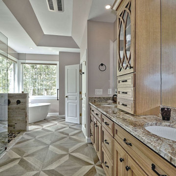 Large Master Bath with Earth Tones