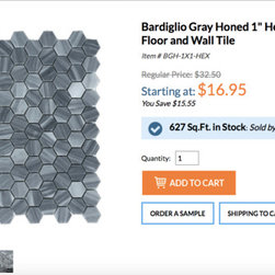 Bardiglio Gray Italian Marble 1x1" Hexagon Mosaic - Products