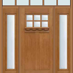 Prehung Sidelites-Transom Door 80 Fiberglass Craftsman 6 Lite - Front Doors