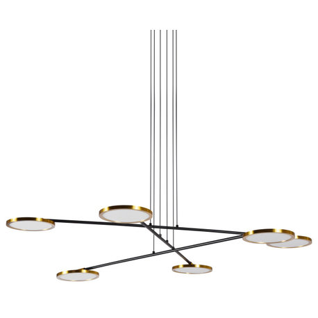 Torino 39" ETL Certified Integrated LED Chandelier, Antique Brass