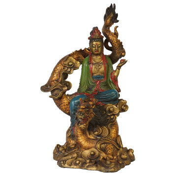 Consigned Vintage Chinese Bronze Kwan Yin Statue