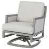 Drake Upholstered Swivel Rocking Lounge Chair, Black, Cast Ash