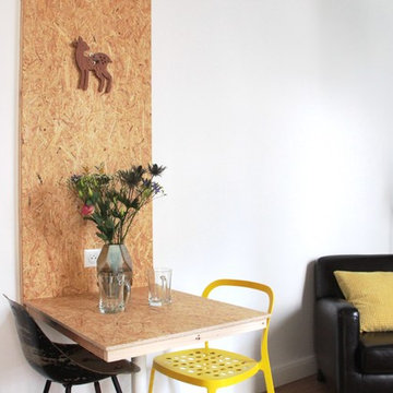 Rénovation d'un appartement T2 à Strasbourg : salle à manger contemporaine