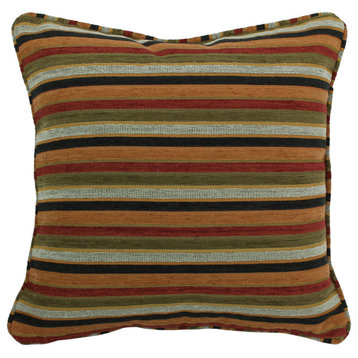 18" Double-Corded Patterned Jacquard Chenille Square Throw Pillow, Cadillac
