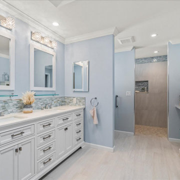 Beachy Blue: San Jose Master Bathroom Remodel