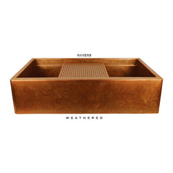 Standard Weathered Finish - Farmhouse Copper Sinks - Kitchen Sinks