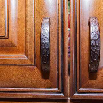 Glazed Brown Kitchen Cabinets