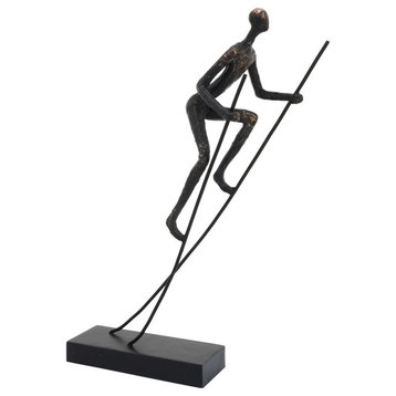 Resin, 15"h Man On Stilts, Bronze