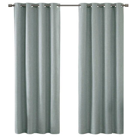 SunSmart Maya Printed Heathered Blackout Grommet Top Curtain Panel