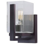 Forte - Forte 5187-01-32 Sammi, 1 Light Wall Sconce, Bronze/Dark Brown - The Sammi transitional sconce comes in antique broSammi 1 Light Wall S Antique Bronze Clear *UL Approved: YES Energy Star Qualified: n/a ADA Certified: n/a  *Number of Lights: 1-*Wattage:75w Medium Base bulb(s) *Bulb Included:No *Bulb Type:Medium Base *Finish Type:Antique Bronze