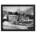 Pi Photography Wall Art and Fine Art - Winter at Powder Mill Rural Landscape Framed Photo Paper Wall Art Prints, Black, 12" X 16" - Winter at Powder Mill - Rural / Country Style / Rustic / Landscape / Nature Photograph Framed Wall Art Print - Artwork - Wall Decor