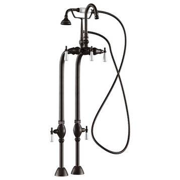 Clawfoot Tub Freestand Gooseneck Faucet Hand-Held Shower Combo Oil Rubbed Bronze