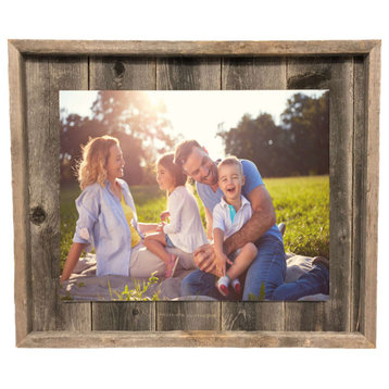 HomeRoots 11x14 Weathered Grey Picture Frame With Plexiglass Holder