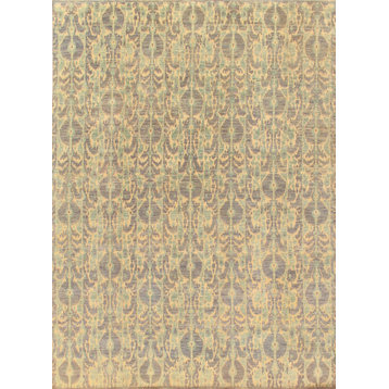 Ikat Collection Hand-Knotted Lamb's Wool Area Rug, 9'x12'
