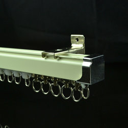 CHR7820 Ivory Wall Mounted Custom Made Length Single Curtain Tracks and Rails - Window Treatment Accessories