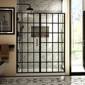 DreamLine Unidoor Toulon 58-58.5" W x 72" H Frameless Shower Door, Satin Black
