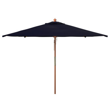 Safavieh Velop 7.5 Ft Wood Umbrella, Navy