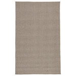 Jaipur Living - Jaipur Living Iver Indoor/Outdoor Solid Gray Area Rug, 6'x9' - This boldly textured indoor or outdoor area rug offers a light-hued accent to patios and foyers alike. Easy to clean and durable with a weather-resistant polypropylene construction, this light gray layer boasts a braided design for an on-trend Scandinavian look.