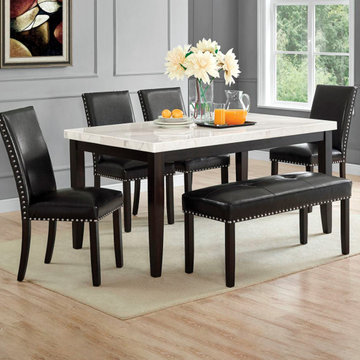 Westby Black Dining Set with Bench