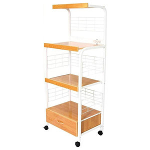 3 Tier Rolling Kitchen Microwave Oven Stand Cart With Electric Outlet Contemporary Kitchen Islands And Kitchen Carts By Imtinanz Llc Houzz